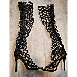 Studded Thigh High Heels